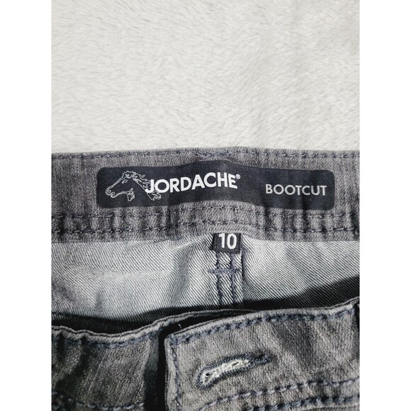 Jordache Bootcut Jeans Womens 10 Gray Med Wash Studded Stretch Embroidered Denim - Picture 2 of 16